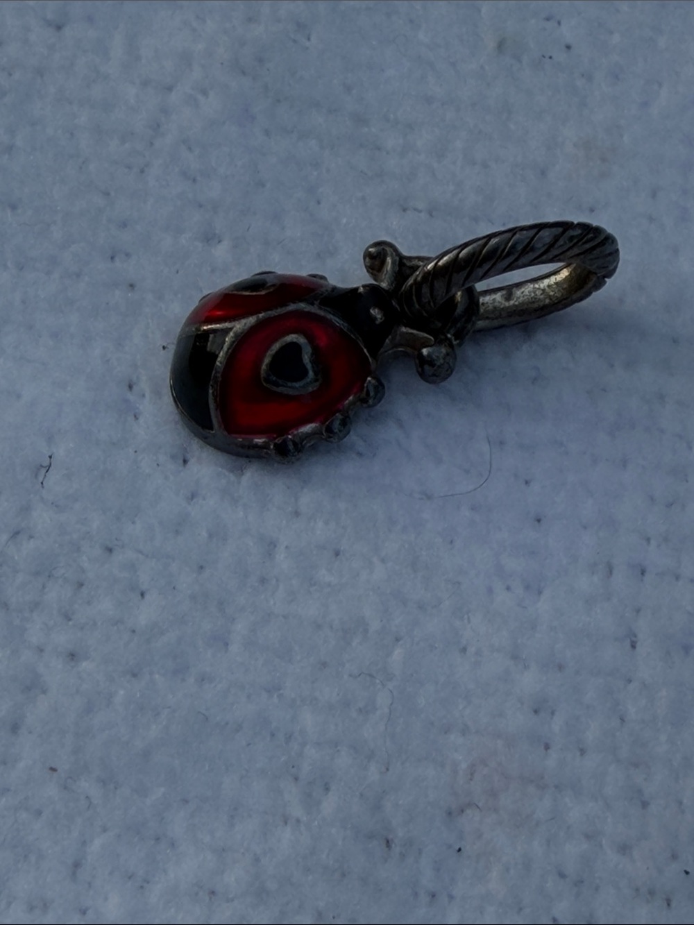 Retired Brighton Ladybug Charm Red Black Enamel Silver Bug Charm Vintage - Picture 2 of 6